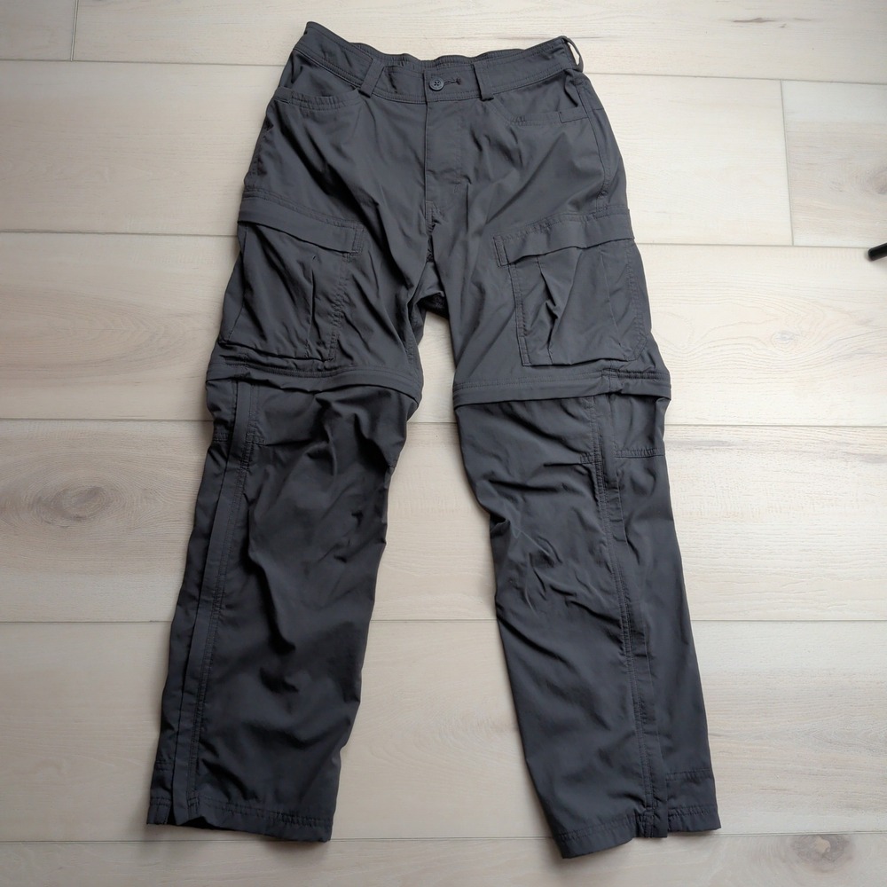 REI Co-op Sahara Convertible Hiking Pants Mens 30x30 (Fits 28x28) Gray Nylon